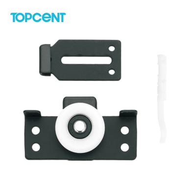 China TOPCENT Hardware Kit Modern Steel Embedded Track Sliding Door Roller Wardrobe Roller Heavy Duty Wheel for sale