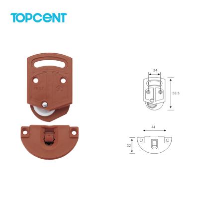 China TOPCENT Hardware Kit Modern Steel Embedded Heavy Duty Wardrobe Cabinet Door Roller Sliding Wheel for sale