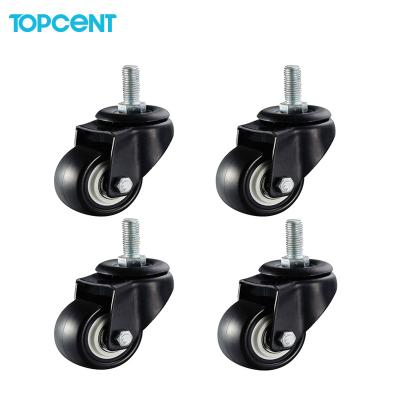 China Hot Sale Modern TOPCENT Low Power PVC/PU /TPR 2 Inch Gold Directional Drill Caster Wheel, 1.5 2 2.5 High Quality Furniture 3 Inch Case for sale