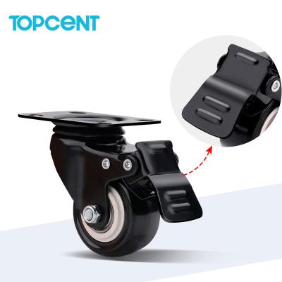 China TOPCENT Modern Roller Steel Furniture Caster Wheels For Chairs Small Chair Caster Furniture Rollers For Tables Swivel Caster Wheels for sale