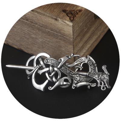 China Ancient Silver Viking Celtics Knots Barrette Hair Clip Celtice Hair Clip Women Hair Jewelry Accessories for sale