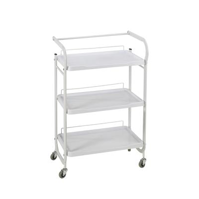 China Manufacture Modern Modern Furniture White Paint Make Up Beauty Equipment Barber Shop Trolley Trolley for sale