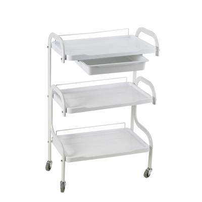 China White Wooden Salon Trolley Trolley Trolley Salon or Home Beauty Trolley Salon for sale