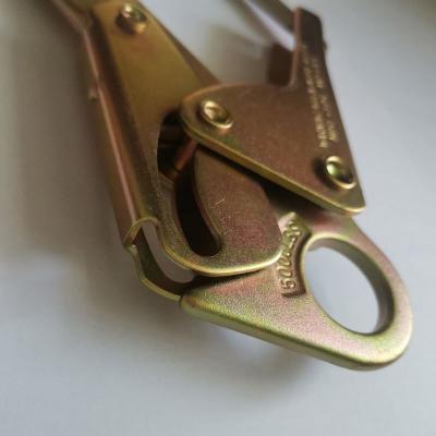 China Factory General Hot Sale Industry Available Easy To Carry Custom 23kn Hook Forged Steel Double Lock Safety Snap Hook For Fall Prevention for sale