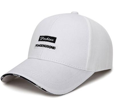 China Wholesale OEM Sandwich Logo Cotton Embroidered Brim Cotton Twill Baseball Dad Hat COMMON Adjustable Size Curved Perfect White for sale