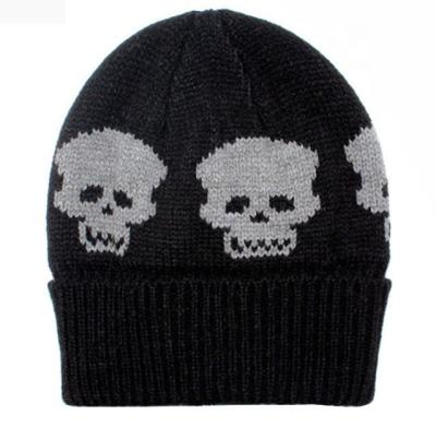 China JOINT Fashion Popular Skeleton Unisex Warm Knit Beanie Hat Slapped Fisherman Ski Hat Daily Winter Skull Knit Beanie Hat for sale