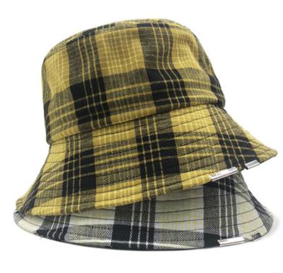 China Custom Striped Your Own Logo And Color Plaid Bucket Hats Caps Beach Festival Sun Hat Cap Women for sale