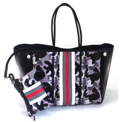 China Fashion Wholesale Custom Prints Handbag Beach Neoprene Gym Tote Bag For Summer 2021 for sale