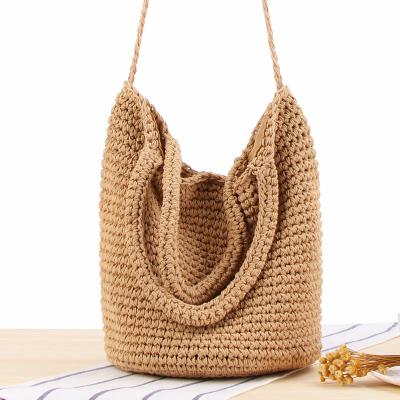 China Joker Style Summer Sea Beach Large Straw Bag Women Straw Hand Bags 2020 Women Designer Shoulder Handbag for sale