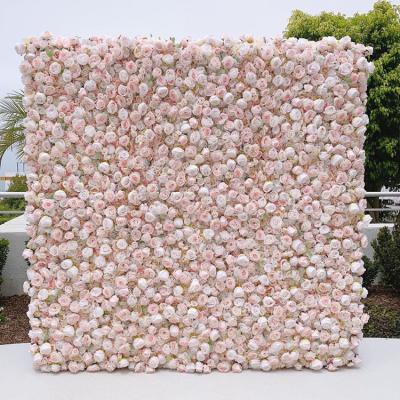 China Wedding Centerpiec Decoration Wedding Flowers Wall Backdrop Wedding Decor Artificial Flower Wall Panel for sale