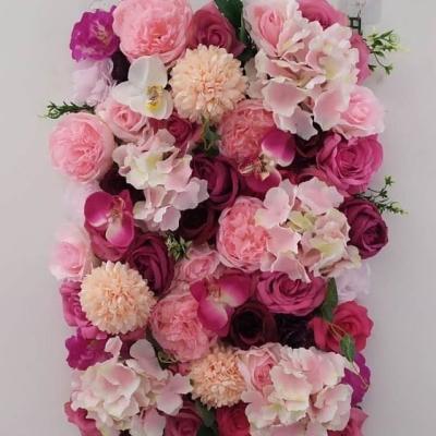 China Large Indoor Outdoor Decoration Wedding Flower Wall Backdrop Artificial Flower Wall Panel for sale