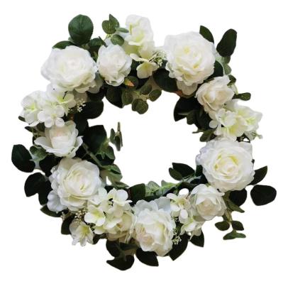 China Warm CLASSIC Floral Wreath Artificial Amazon Peony Wreath For Front Entrance Wall Decor Wholesale Artificial Peony Flower Wreath for sale