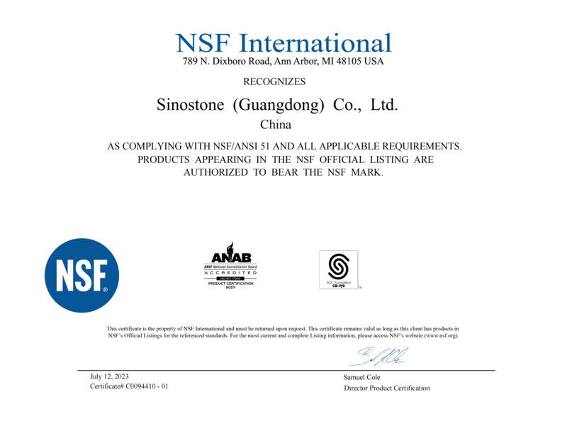 NSF - Sinostone (Guangdong) Co., Ltd.