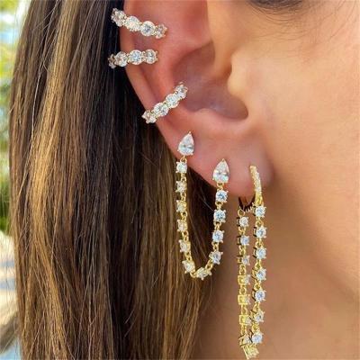 China CLASSIC 5 Pieces/Set Bohemian Shiny Tassel C-Shaped Earrings Chain C-Shaped C-Shaped Earrings Female Fashion Personality Fashion Personality Women's Earri for sale