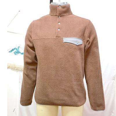 China Anti-wrinkle MEN&'S WARM FLEECE CONTRAST PANEL MOCK NECK WOVEN SWEATER for sale