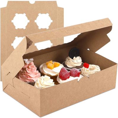 China Recycled Materials Custom Printing Logo 6 Pack Cupcake Box For To Make for sale