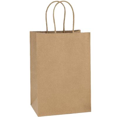 China Recycled Materials Custom Logo Kraft Paper Fancy Shopping Paper Bag Printing OEM Gift Custom Kraft Paper Printed Paper Bags for sale