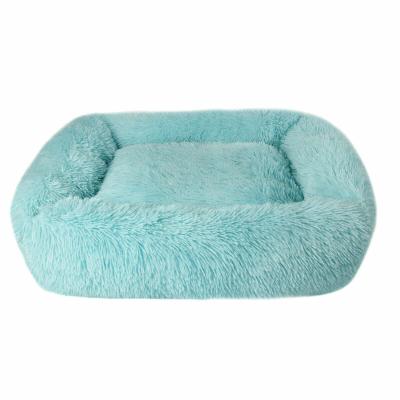 China Anti Dust Mites Long Plush Orthopedic Pet Bed Cute Sleep Mat Cushion For Small Large Dog Cat for sale