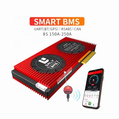 China E-bike Smart 8S BMS Lifepo 4 24V 150A 200A 250A UART RS485 BT for sale