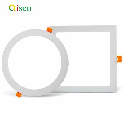 China Ultrathin Thickness 6W Ceiling Recessed Round And Square Color Temperature Adjustable Led Panel Light for sale