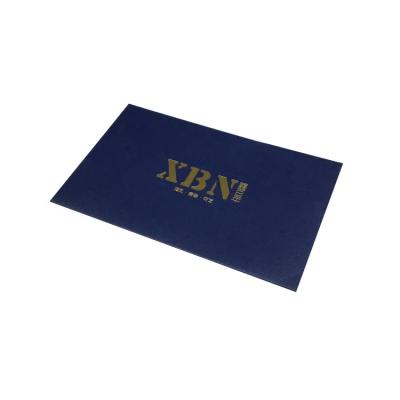 China Colorful Customized Gift Wrap Envelope Packaging Fancy Blue Paper Envelopes With Gold Edge And Foil QR Code for sale