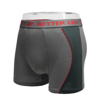 China Bamboo Men Gray Briefs Custom Sexy Mature Breathable Underwear Sports Boxer for sale