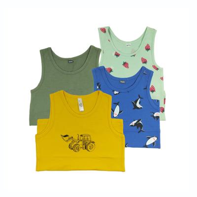 China QUICK DRY Kids Fail Summer Overall High School Printed Long Polyester Cotton Boy's Sleeveless Vest For Baby Boy for sale