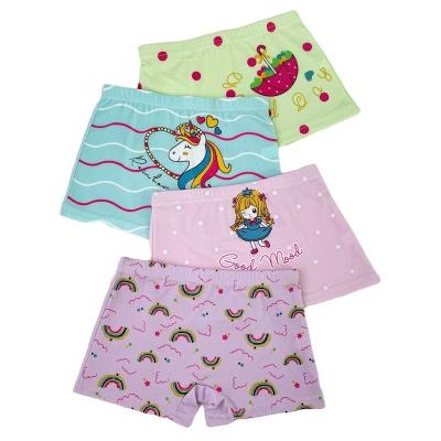 China Custom Logo Kid Wholesale Boxer Girl Breathable Korean Soft Cotton Child Underwear For Girl for sale