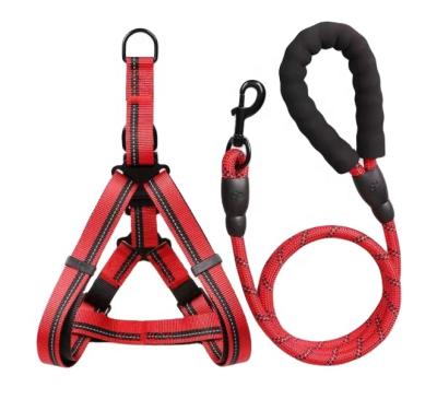 China Reflective Heavy Duty Webbing Nylon Braided Climbing Rope Dog Leash And Harness for sale