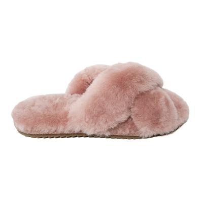 China Wholesale Fashion Trend Factory Price Girl's Sheepskin Slippers Cute Sheepskin Fur Slippers Lovely For Ladies for sale