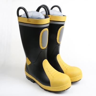 China HRO s5gunboots waterproof firefighter waterproof toe work rubber boots water safety rain wellingtons steel outdoor knee high shoes for men for sale