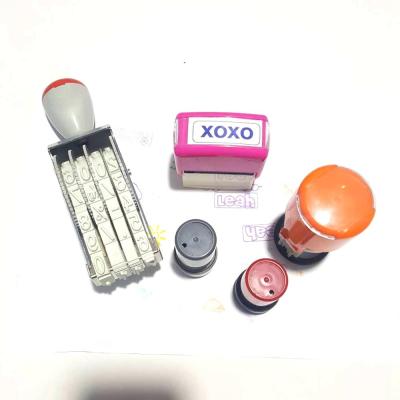 China Funny Educational Toy Colorful Self Inking Pocket Rubber Stamp Signature Rubber Stamp for sale