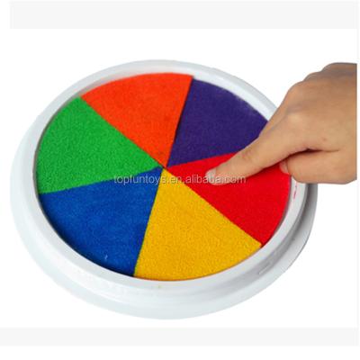 China Funny Toy Round Stamp Pad Fingerprint Shape Educational Ink Pad For Kid Toy for sale