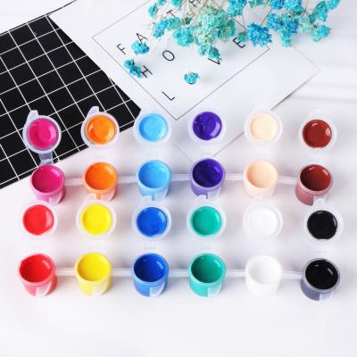 China 6 Colors / Set One 2ml 3ml 5ml 6/12 Colors Non Toxic Acrylic Paint Set With Brush for sale