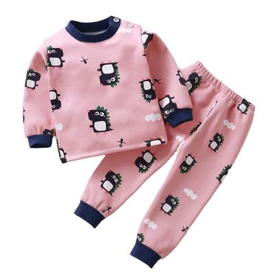 China Kids Sleepwear Polyester Fiber Plush Warmth Pajamas Smart Casual Kid Pajamas Sets for sale