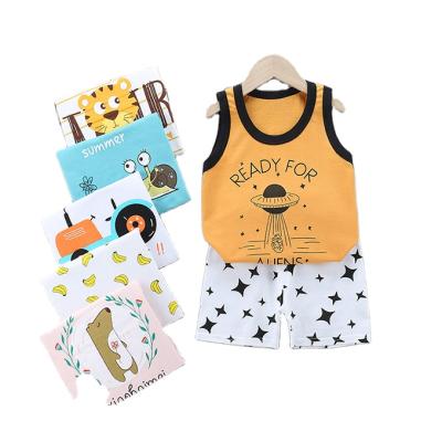 China Sweet Baby Sleeveless Shorts Set 2 Piece Suit Kids Child Cotton Summer Clothes Set Suit Child Clothing Set for sale