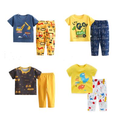 China OEM Service Smart Casual Hot Selling 100% Cotton Pajamas Kids Pajamas 2 Pcs Girl Boys Cartoon Pajamas Sets for sale