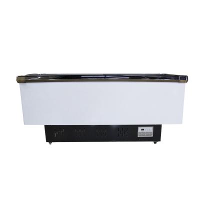 China Hot Selling Large Capacity Factory Supermarket Showcase Fridge Island Display Horizontal Refrigerator for sale