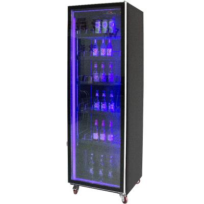 China Refrigerated Beer Glass Vertical Upright Freezer Beverage Cooler Single-Temperature Door Display for sale