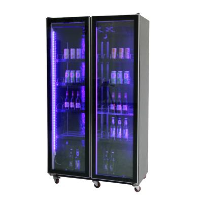 China Commercial Glass Refrigerator Beverage Cooler Single-Temperature Upright Beer Freezer for sale