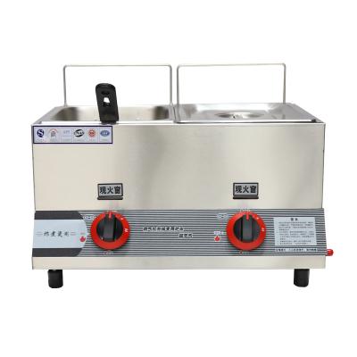 China 2021 Kitchen Ware Commercial Factory Gas Double Cylinder Double Screen Frying Machine for sale