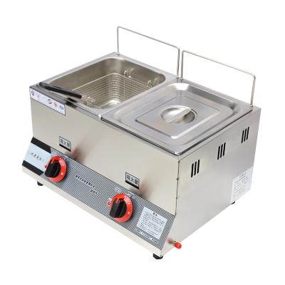 China 2021 Commercial Kitchen Ware New Style Gas Double Cylinder Double Screen Frying Machine for sale