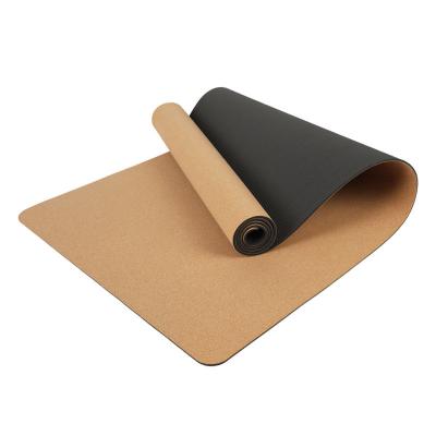 China Hot Selling Custom Logo High Cork Rubber Yoga Mat Set Natural Non-Slip Premium Quality Home Exercise Elasticity CSY for sale