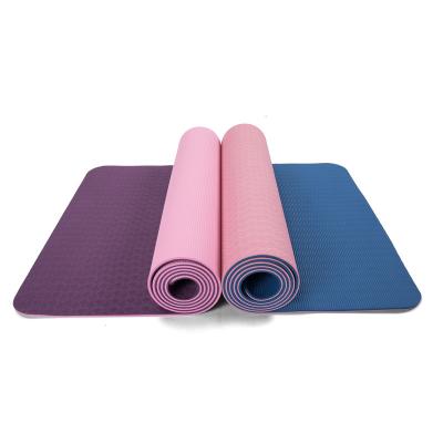 China 2022 Eco-Friendly High Quality Custom Colors Washable Durable Washable Anti-Slip 6mm 8mm 10mm Logo 2 Strip Multicolor Yoga Mat Anti Slip Printing Custom Colors for sale