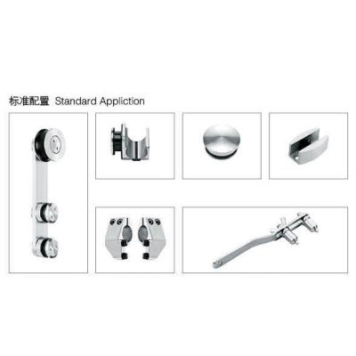 China Glass Sliding Door Kit 107A, stainless steel 304, finishing satin, for bathroom door en venta