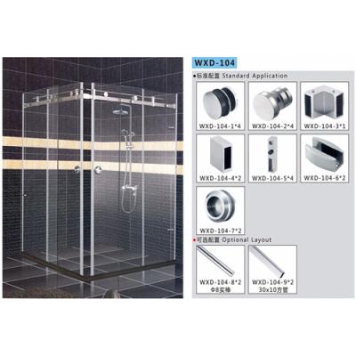 China Bathroom Sliding Door System 104, Stainless Steel 304, Satin MIrror,  glass sliding door en venta