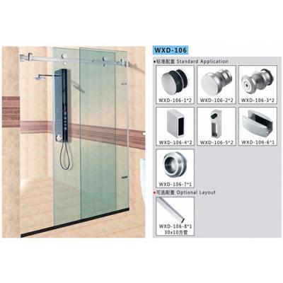 China Bathroom Sliding Door System 106, Stainless Steel 304, Satin MIrror,  glass sliding door en venta