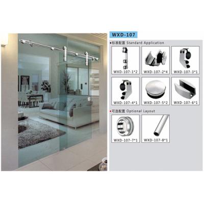 China Bathroom Sliding Door System 107, Stainless Steel 304, Satin MIrror,  glass sliding door en venta