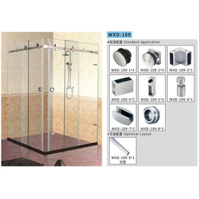 China Bathroom Sliding Door System 109, Stainless Steel 304, Satin MIrror,  glass sliding door en venta