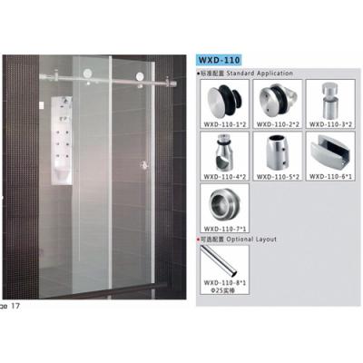 China Bathroom Sliding Door System 110, Stainless Steel 304, Satin MIrror,  glass sliding door for sale